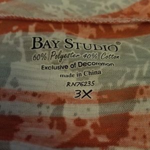 Bay Studio Tops - Sheer pink and white bay studio top Bay Studio Tops - Sheer pink and white bay studio top